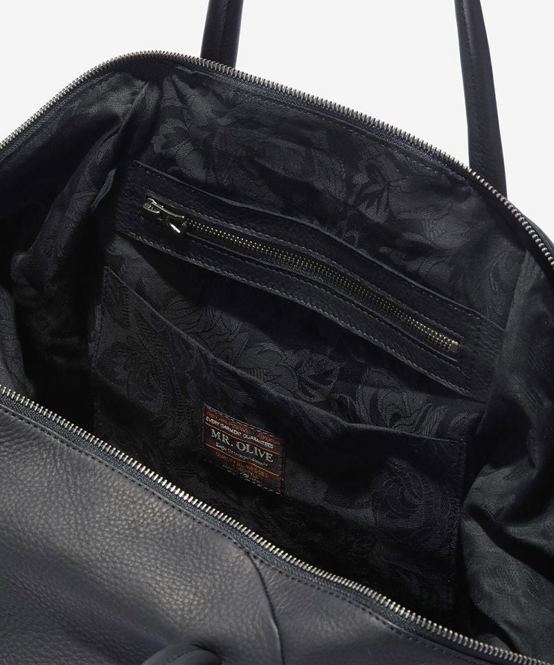 MR.OLIVE E.O.I】WATER PROOF WASHABLE LEATHER -DRAPE BOSTON BAG