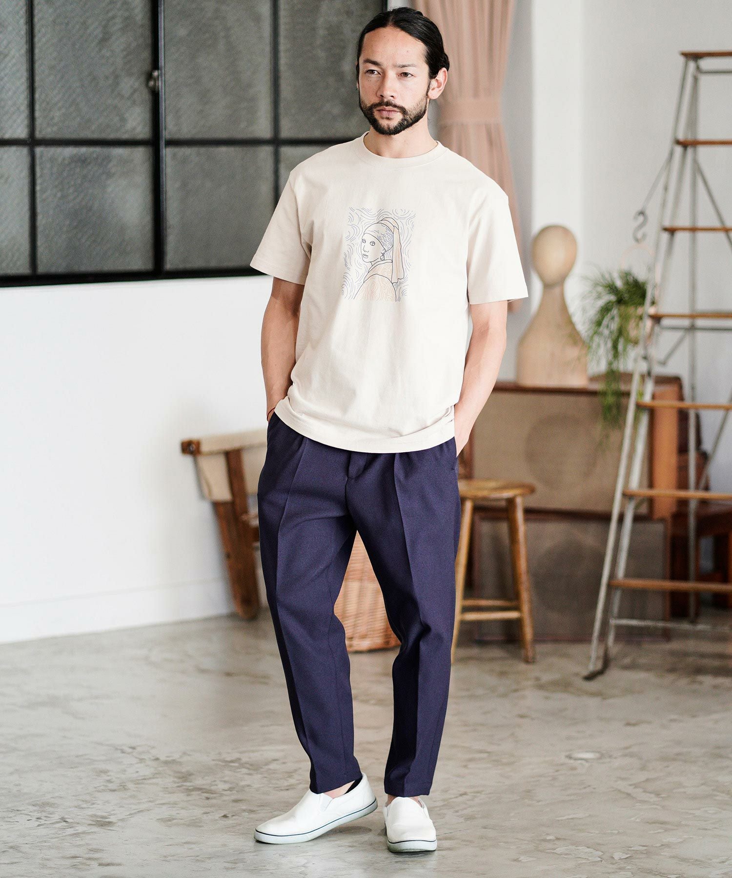 30%OFF【CAMBIO(カンビオ)】テーパードライン裾シングルトラウザー