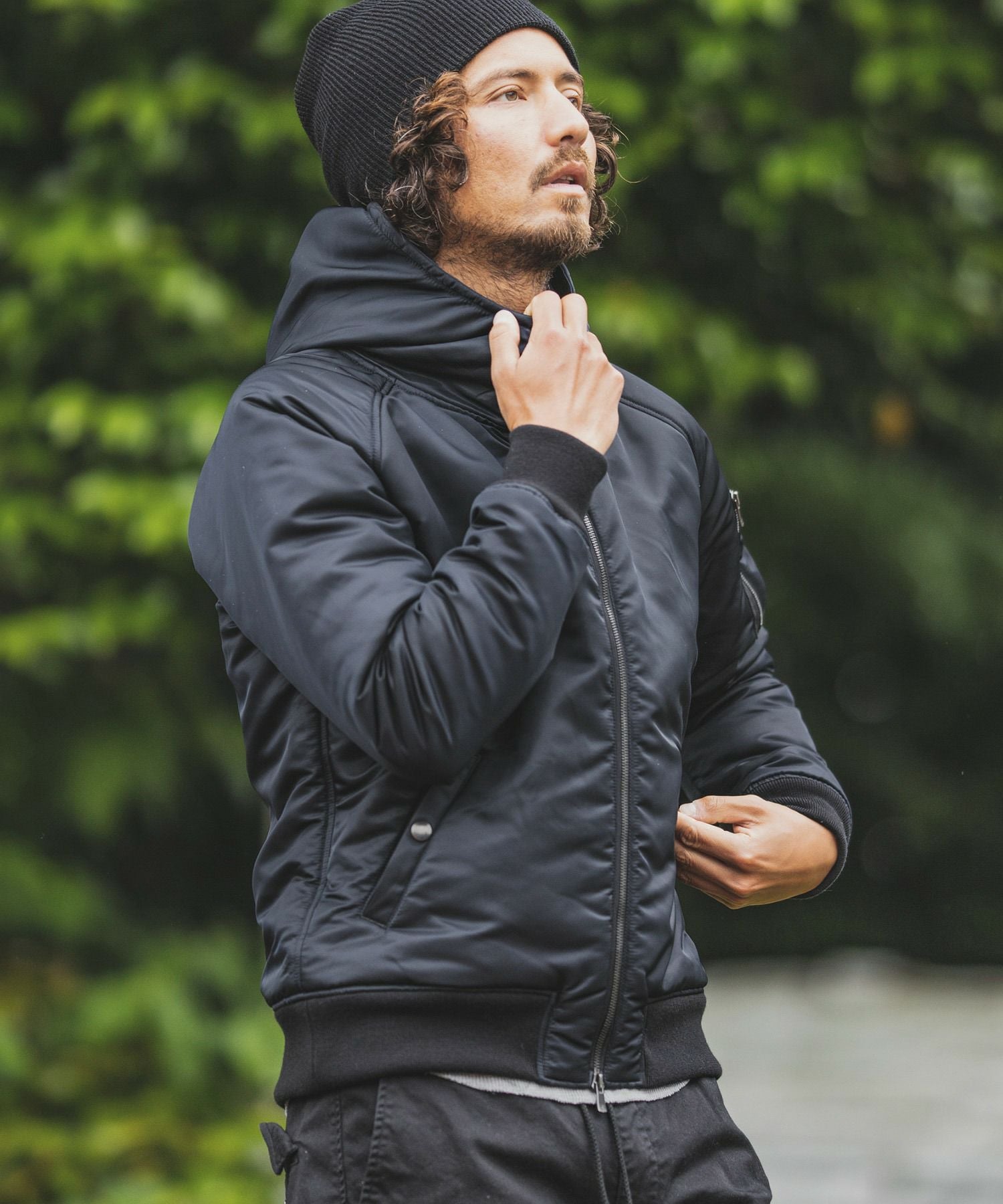 felkod(フィルコッド)】High Neck Hooded MA-1 Type Jacket ジャケット