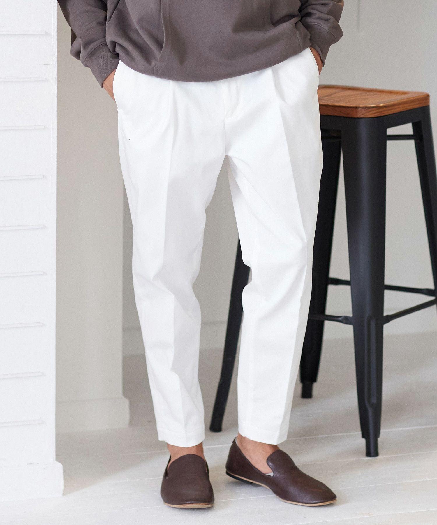 30%OFF【CAMBIO(カンビオ)】裾シングルテーパードパンツ（チノver