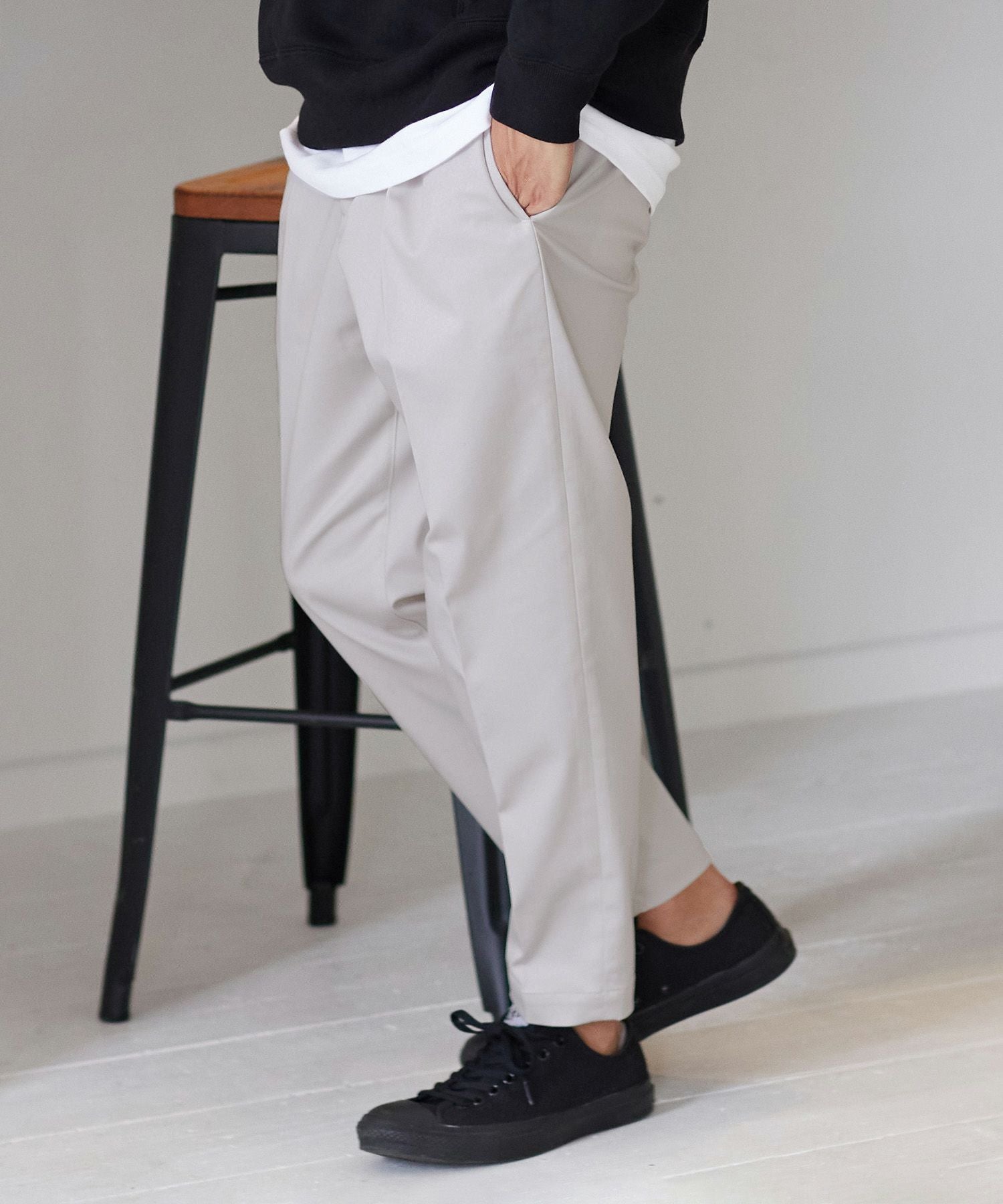 30%OFF【CAMBIO(カンビオ)】裾シングルテーパードパンツ（チノver