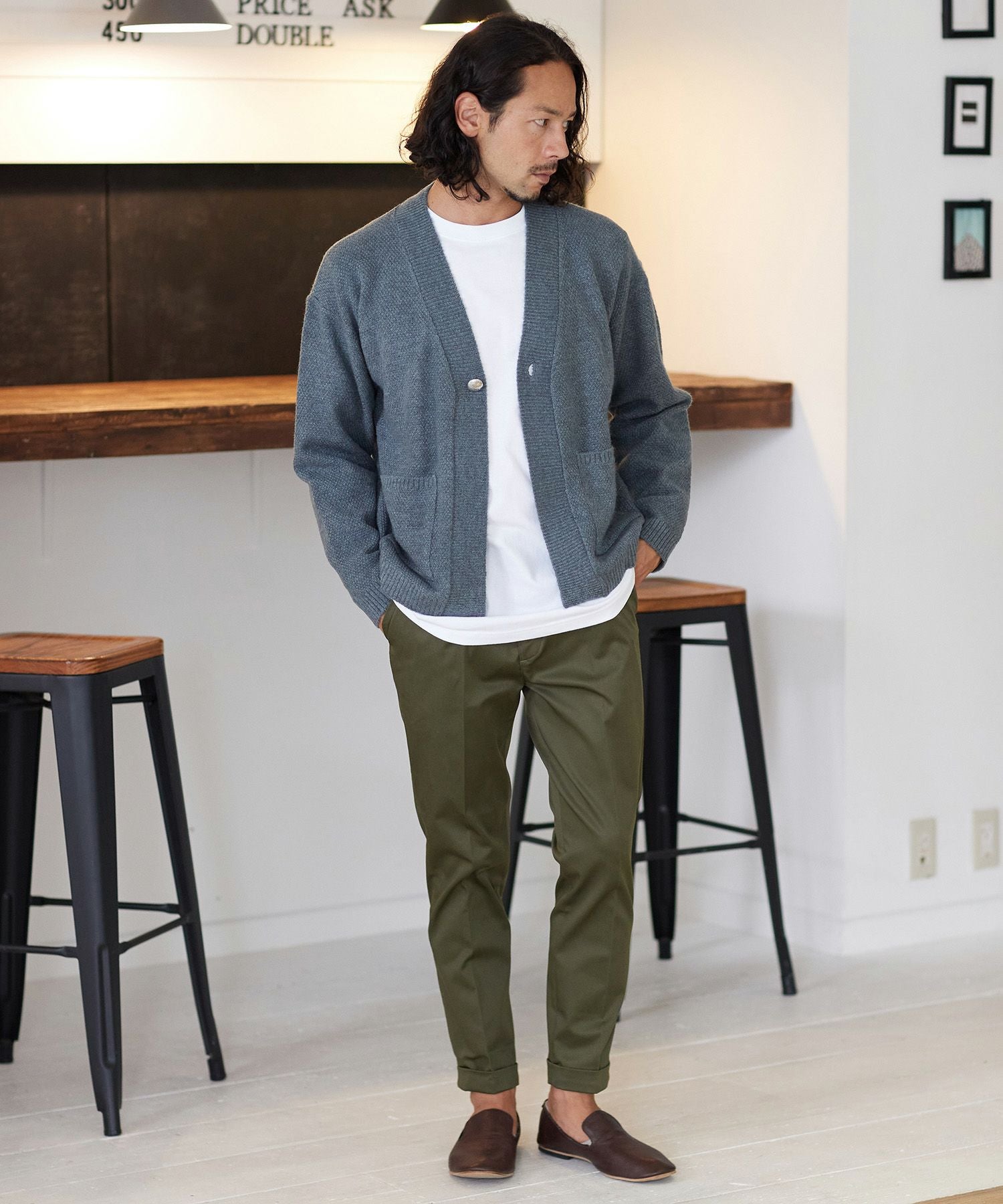 【希少サイズ36】Engineered Garments コットンチノ 裾ダブル 30%OFF【CAMBIO(カンビオ)】裾ダブルテーパードパンツ（チノver