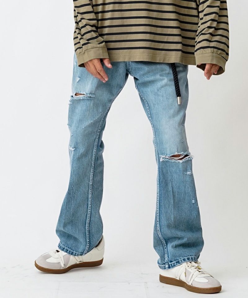 【EGOTRIPPING】NARD DENIM damage 30%OFF【EGO TRIPPING(エゴトリッピング)】LOOSE BOOTSCUT DENIM