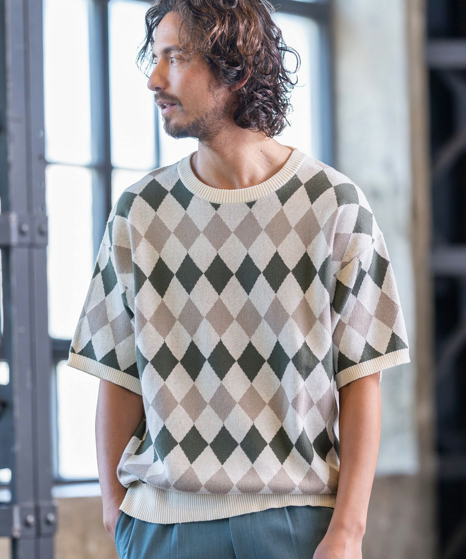 60%OFF【FACTOTUM(ファクトタム)】Classical Diamond 12G Short Sleeve