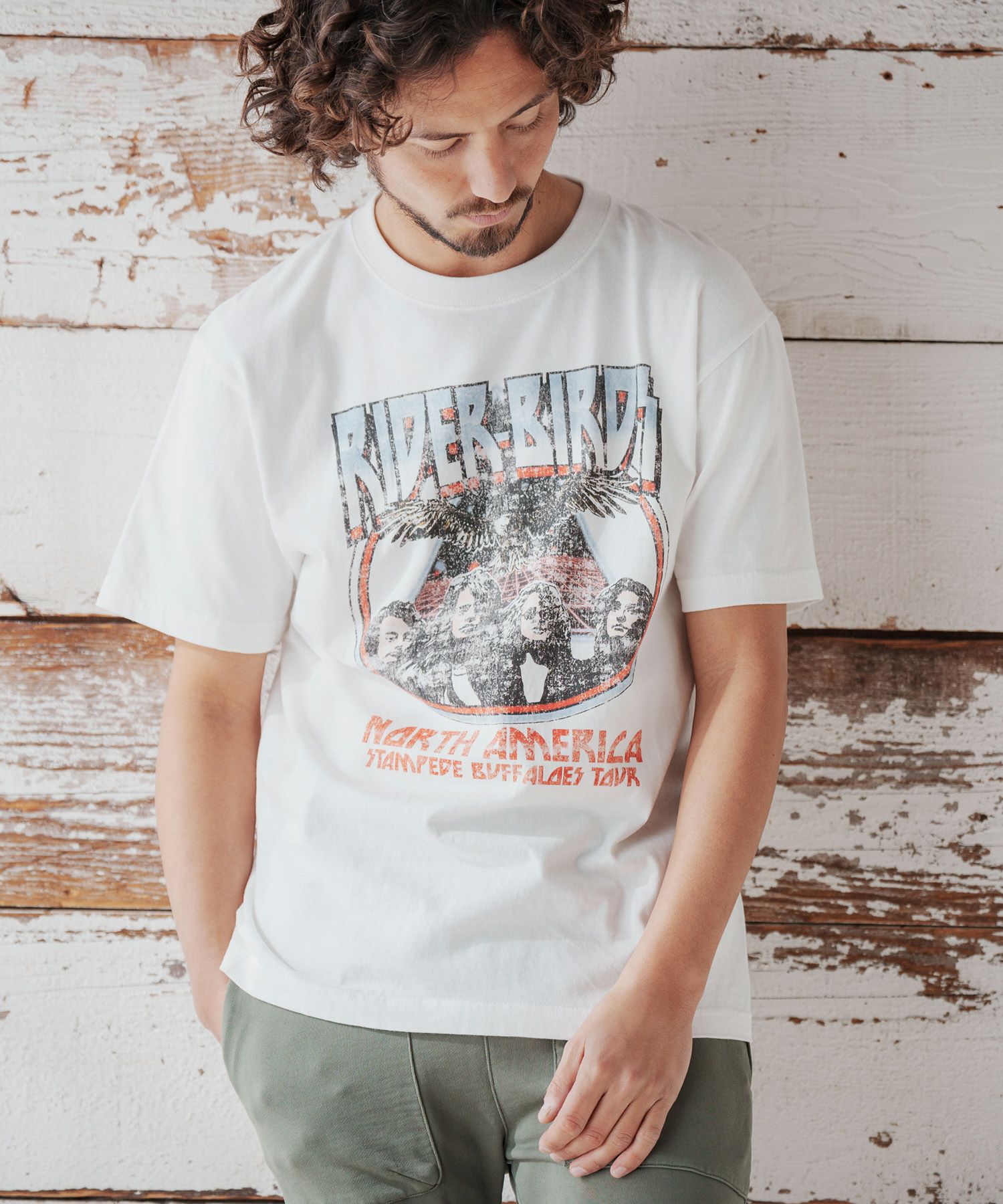 Tシャツ 50%OFF【CAMBIO(カンビオ)】プリントT（Fictitiousバンド） Tシャツ