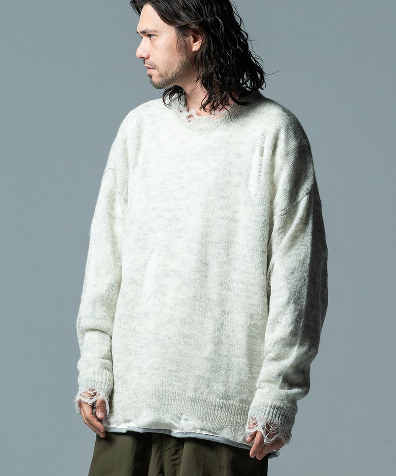 70%OFF【glamb(グラム)】Heavy Damaged Knit ヘヴィダメージニット