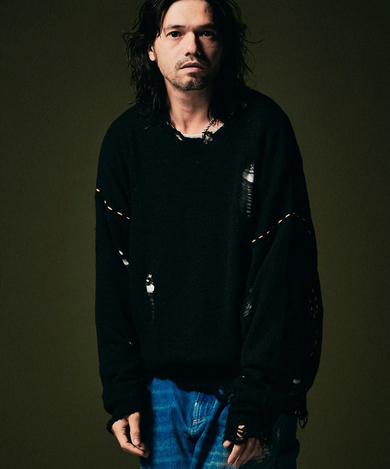70%OFF【glamb(グラム)】Heavy Damaged Knit ヘヴィダメージニット