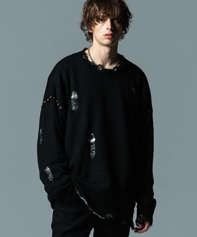 70%OFF【glamb(グラム)】Heavy Damaged Knit ヘヴィダメージニット 