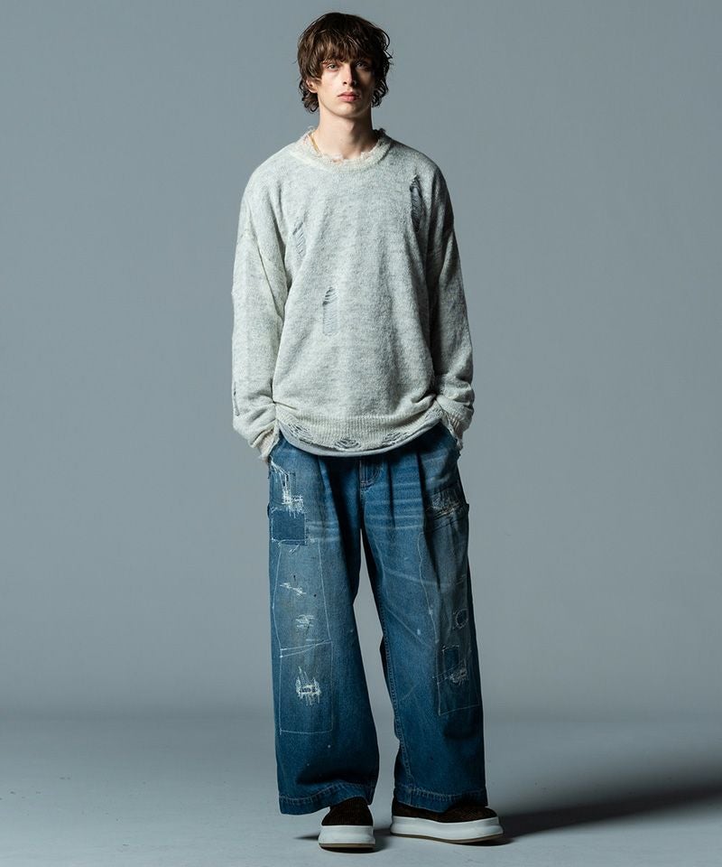 70%OFF【glamb(グラム)】Heavy Damaged Knit ヘヴィダメージニット