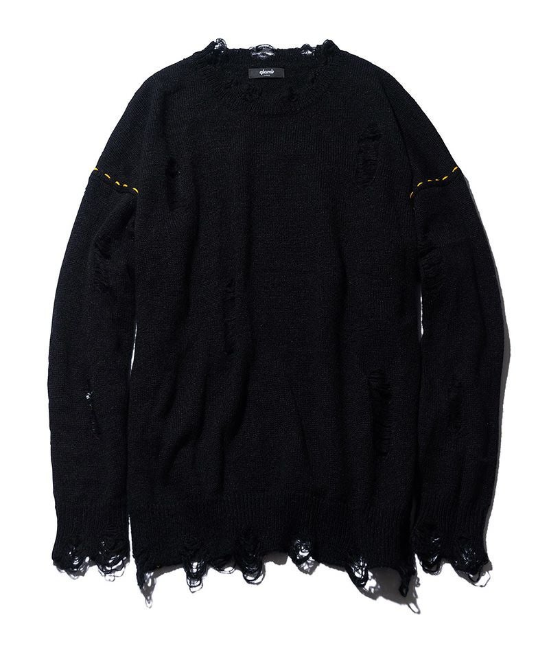 70%OFF【glamb(グラム)】Heavy Damaged Knit ヘヴィダメージニット 