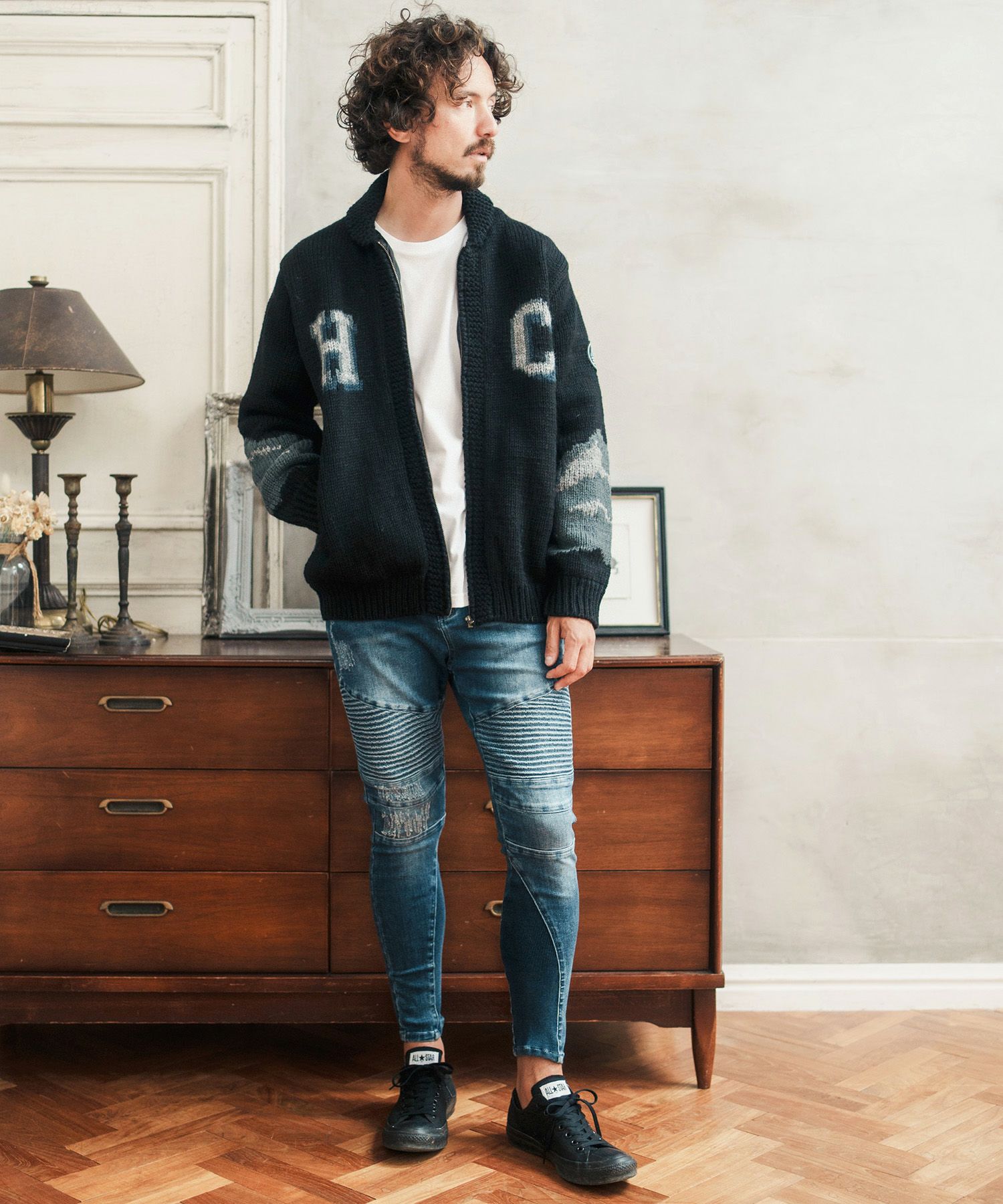 himalaya様 45r インディゴモカシン ニットカーディガン 50%OFF【CAMBIO(カンビオ)】【HIMALAYAN CLIMBERS HAND-KNIT別注