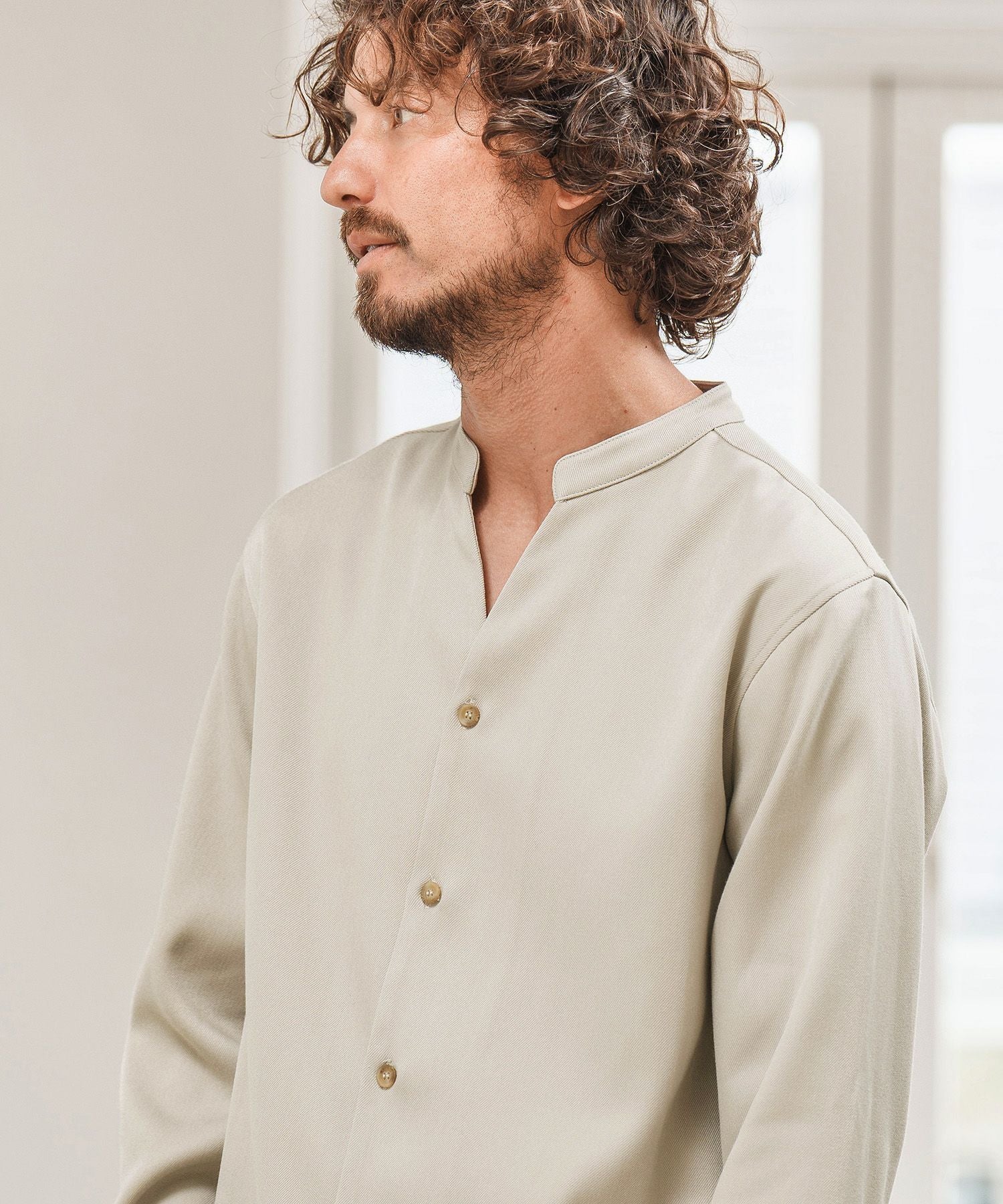 50%OFF【Magine(マージン)】STRETCH BAND COLLAR SKIPPER SHIRTS
