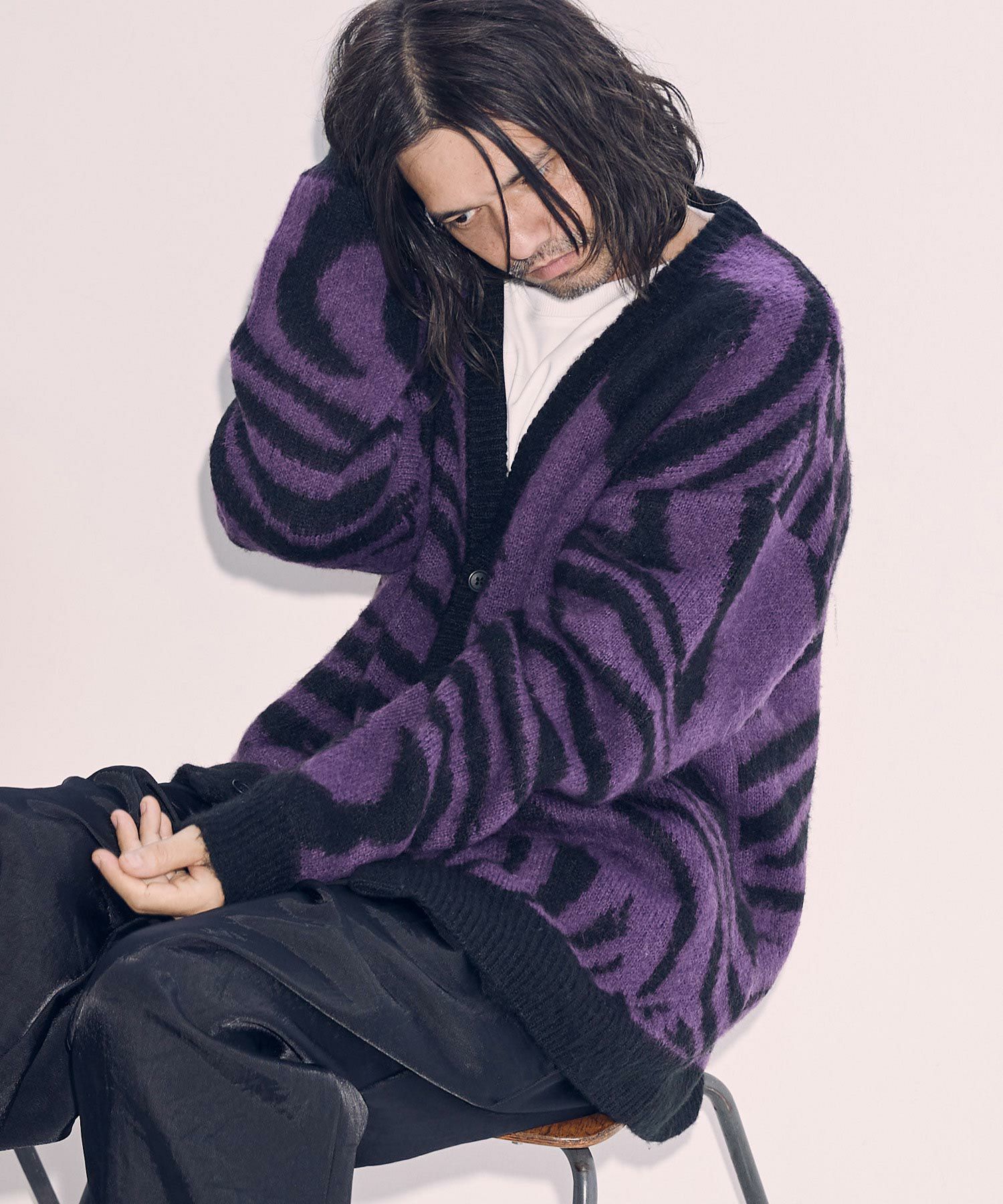 30%OFF【ADAM PATEK(アダムパテック)】mohair mixed cardigan marble