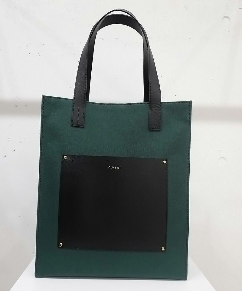 CULLNI(クルニ)】Leather Pocket Canvas Tote トートバッグ(BG-003