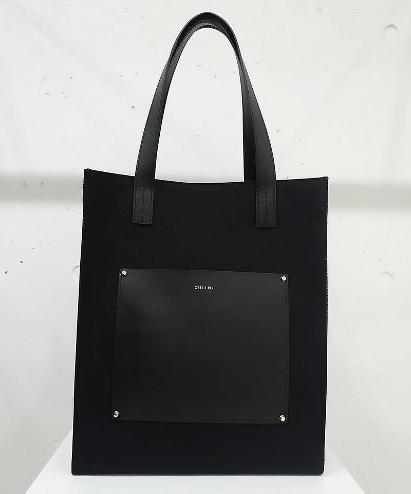 30%OFF【CULLNI(クルニ)】Leather Pocket Canvas Tote トートバッグ(BG