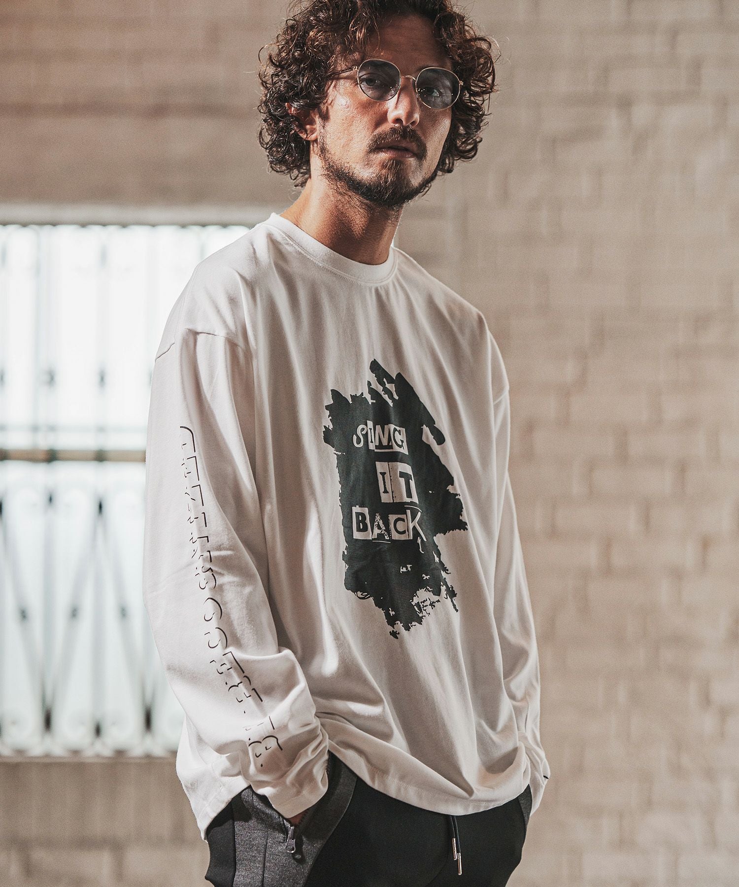 70%OFF【FACTOTUM(ファクトタム)】Graphic Design Print Long-sleeve T 