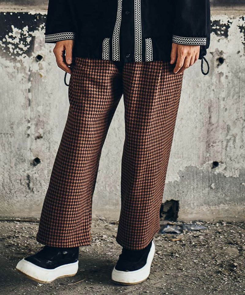 60%OFF【glamb(グラム)】Houndstooth Wide Slacks ハウンドトゥース