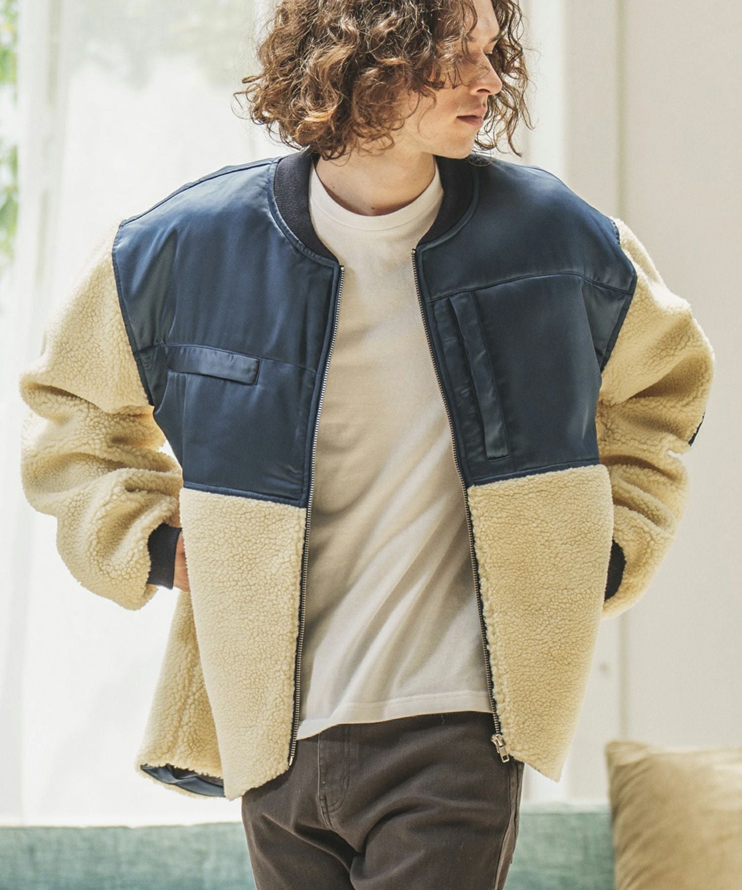 70%OFF【CAMBIO(カンビオ)】ボア切替MA-1ジャケット(HLCM0079