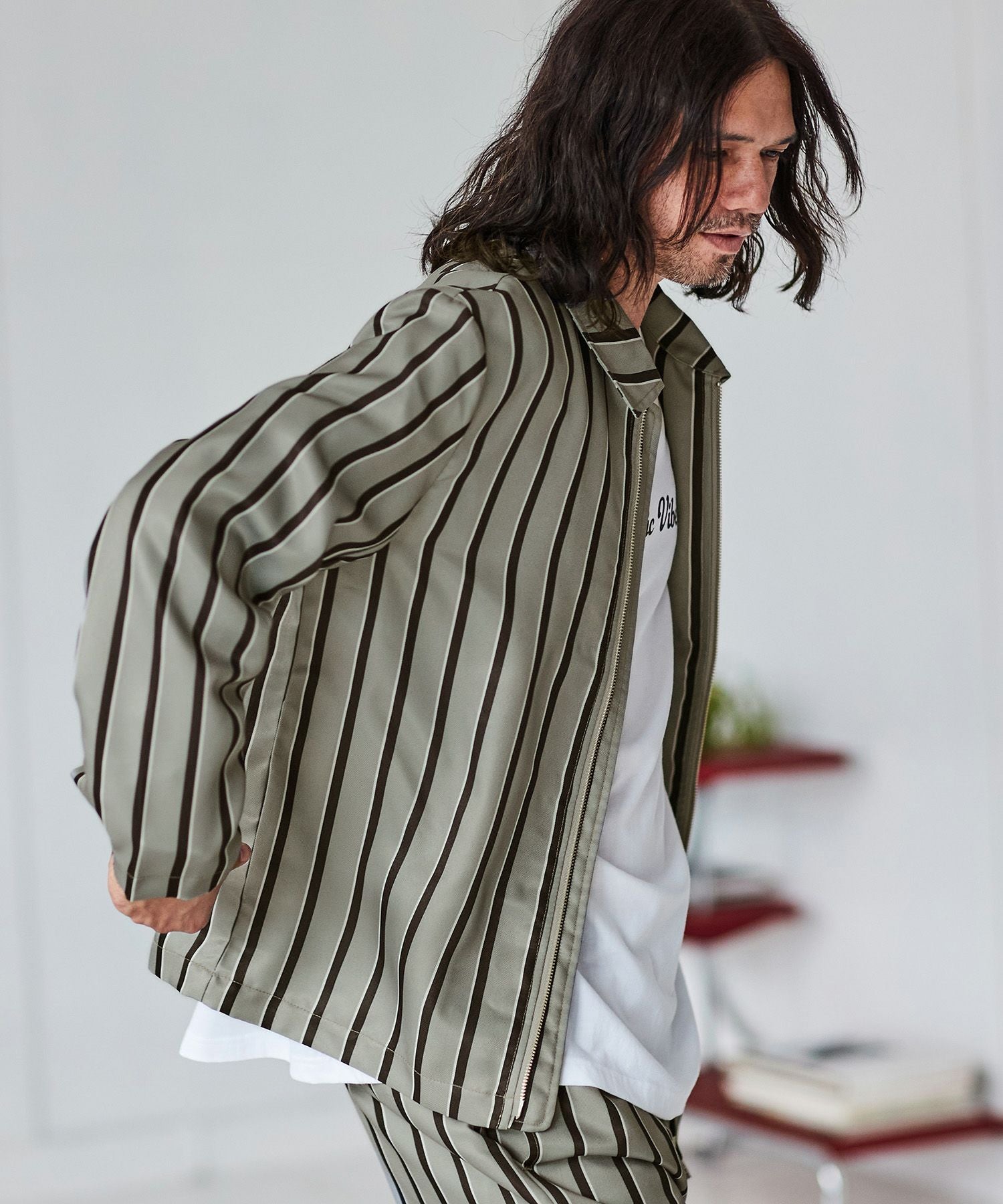 60%OFF【CAMBIO(カンビオ)】orig.レジメンストライプ柄ジャケット