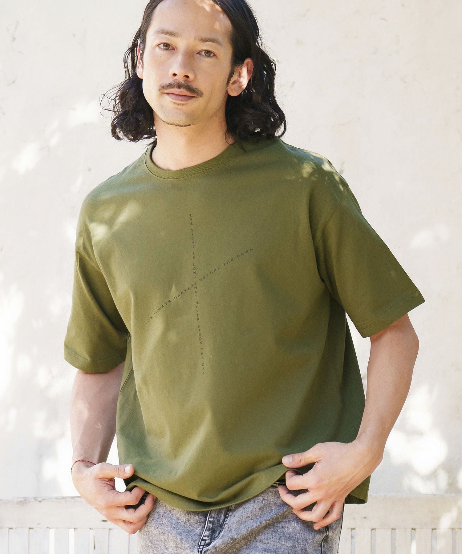 BULFINGプリントTシャツ　カーキ　XL 一部サイズカラー予約販売9月上旬～中旬入荷】【CAMBIO(カンビオ