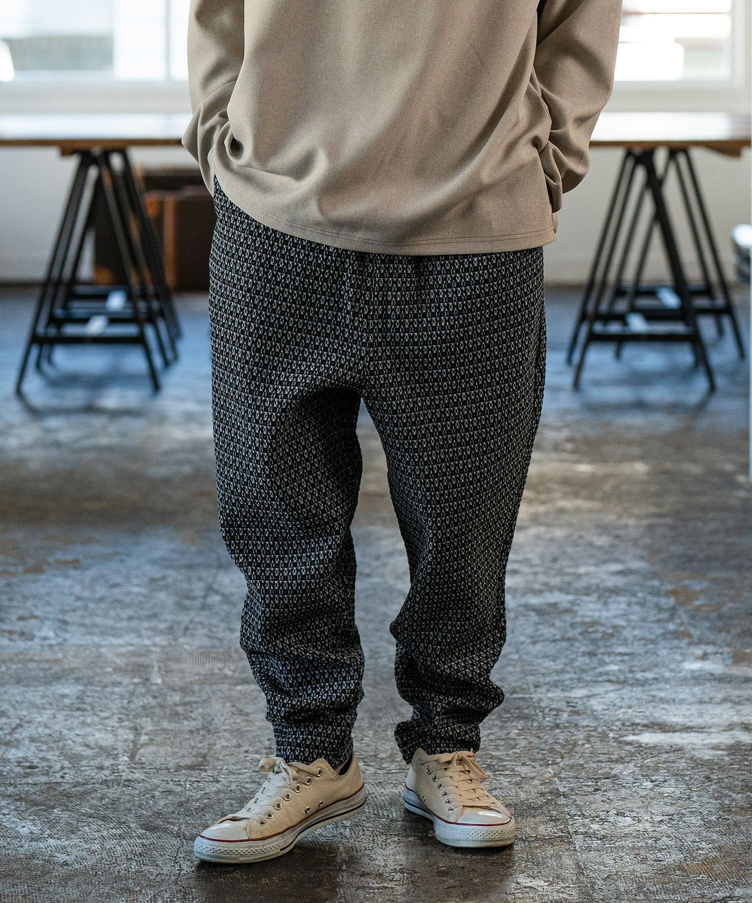CAMBIO(カンビオ)】Denim Jacquard Jogger Pants ジョガーパンツ