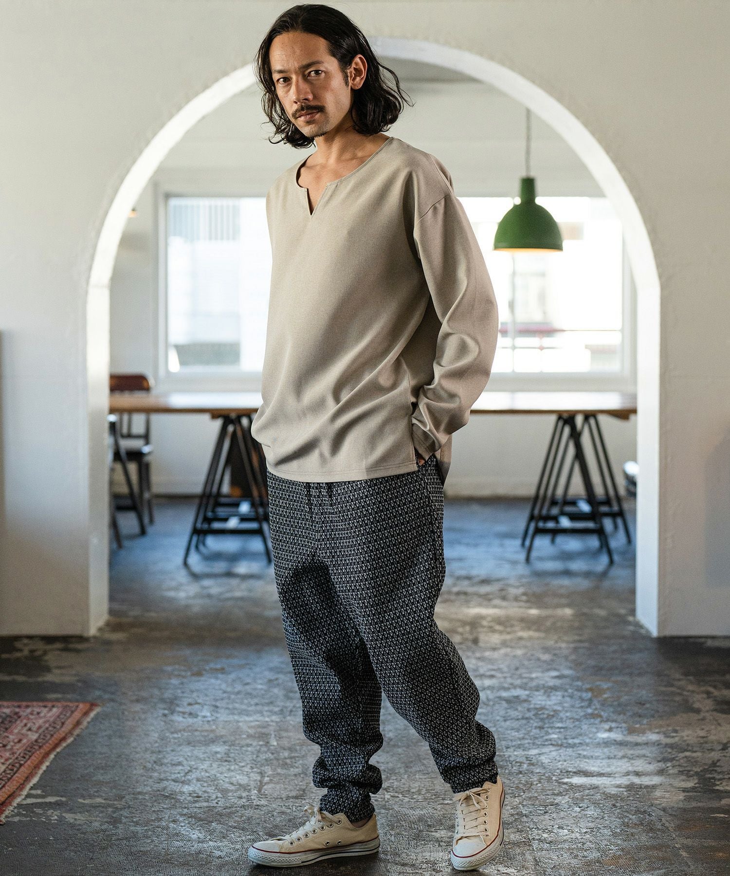 CAMBIO(カンビオ)】Denim Jacquard Jogger Pants ジョガーパンツ