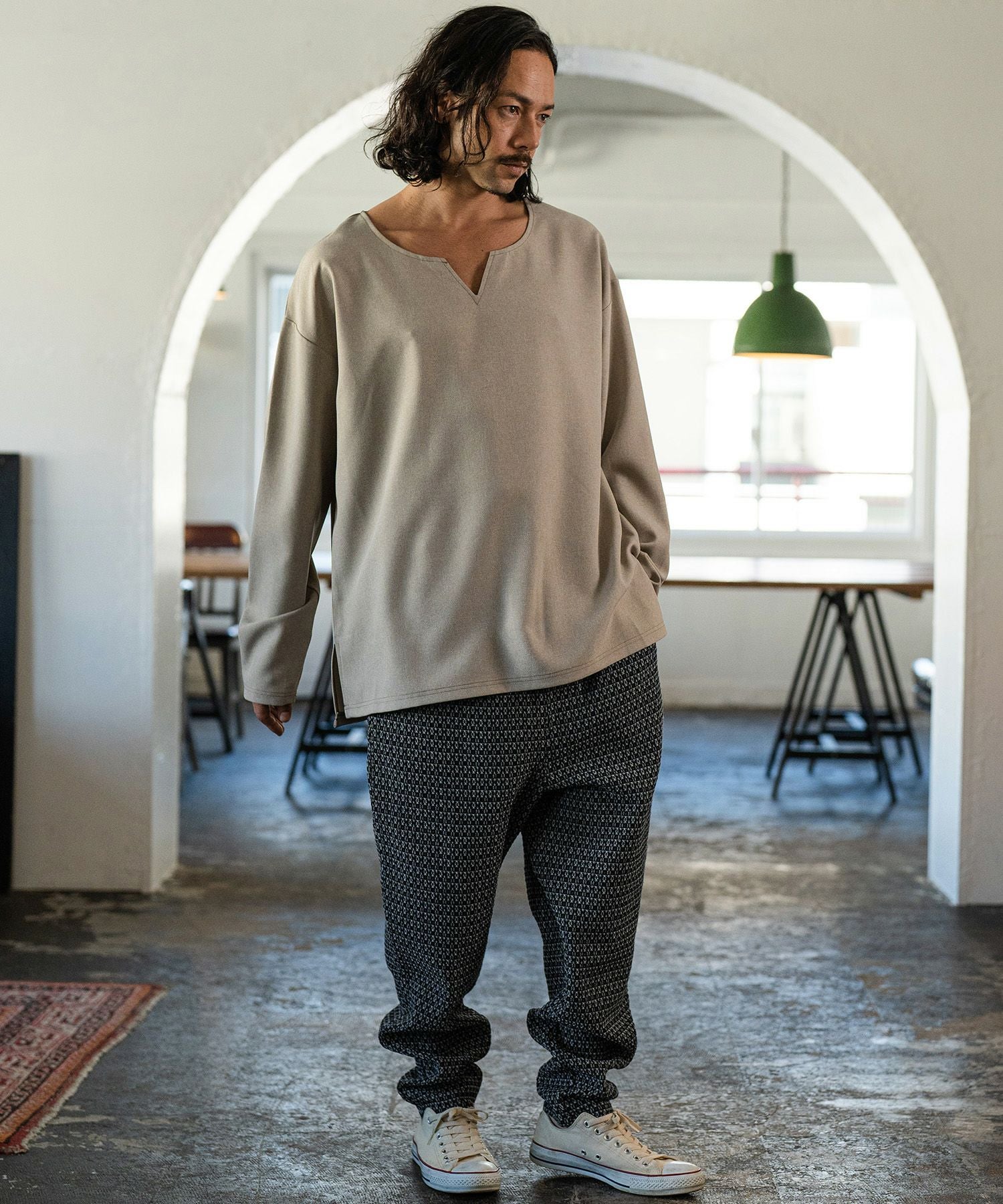 【送料込】CAMBIO デニムジャガードジョガーパンツ ネイビー メンズ CAMBIO(カンビオ)】Denim Jacquard Jogger Pants ジョガーパンツ