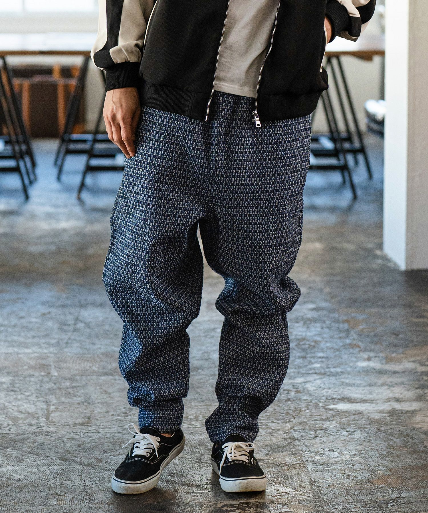 CAMBIO(カンビオ)】Denim Jacquard Jogger Pants ジョガーパンツ