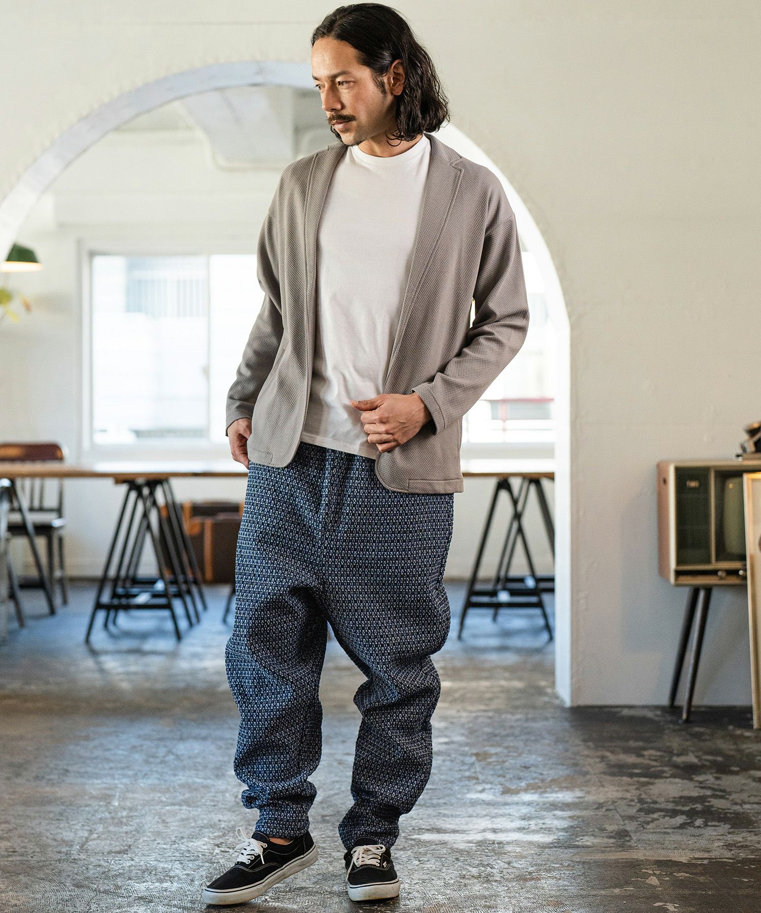 【CAMBIO】Denim Jacquard Jogger Pants /Ｓ CAMBIO(カンビオ)】Denim Jacquard Jogger Pants ジョガーパンツ