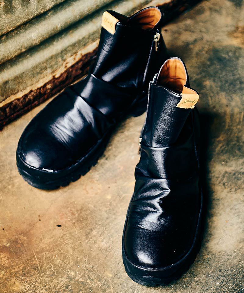 30%OFF【glamb(グラム)】Side Zip Drape Boots サイドジップドレープ