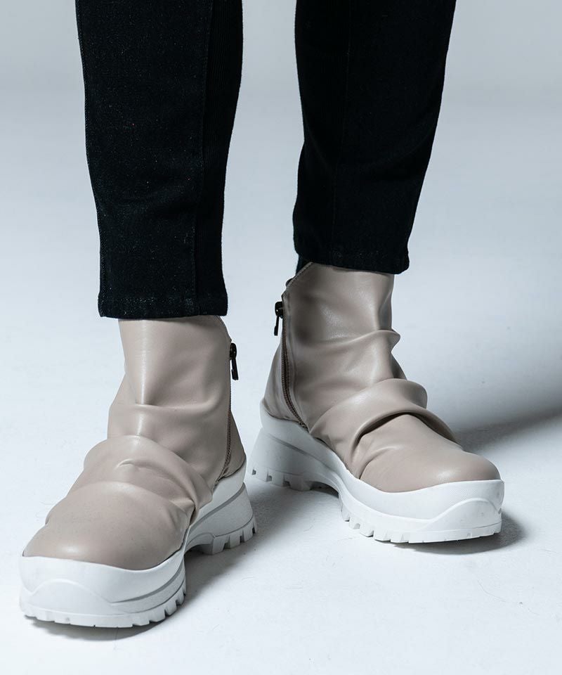 30%OFF【glamb(グラム)】Side Zip Drape Boots サイドジップドレープ
