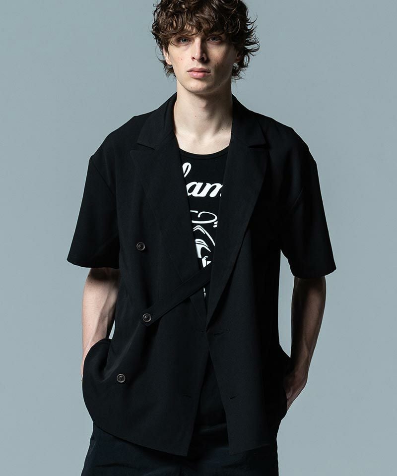 【glamb】グラム ダブル テーラードジャケット セットアップ 半袖 M 60%OFF【glamb(グラム)】Half Sleeves Double JKT ハーフスリーブ