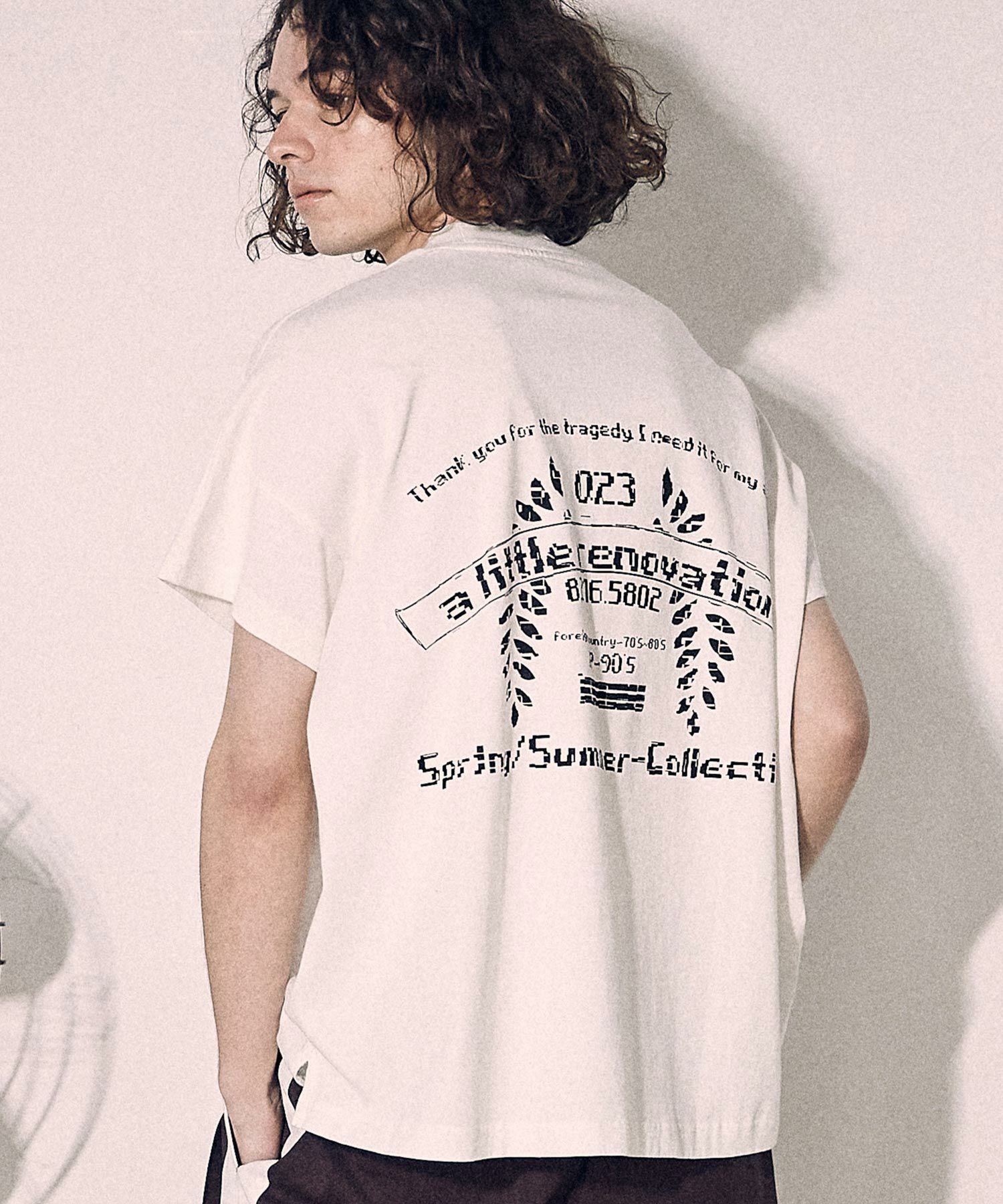 70%OFF【a lit r(ア リトル)】ピグメント天竺 抜染プリントTee Tシャツ