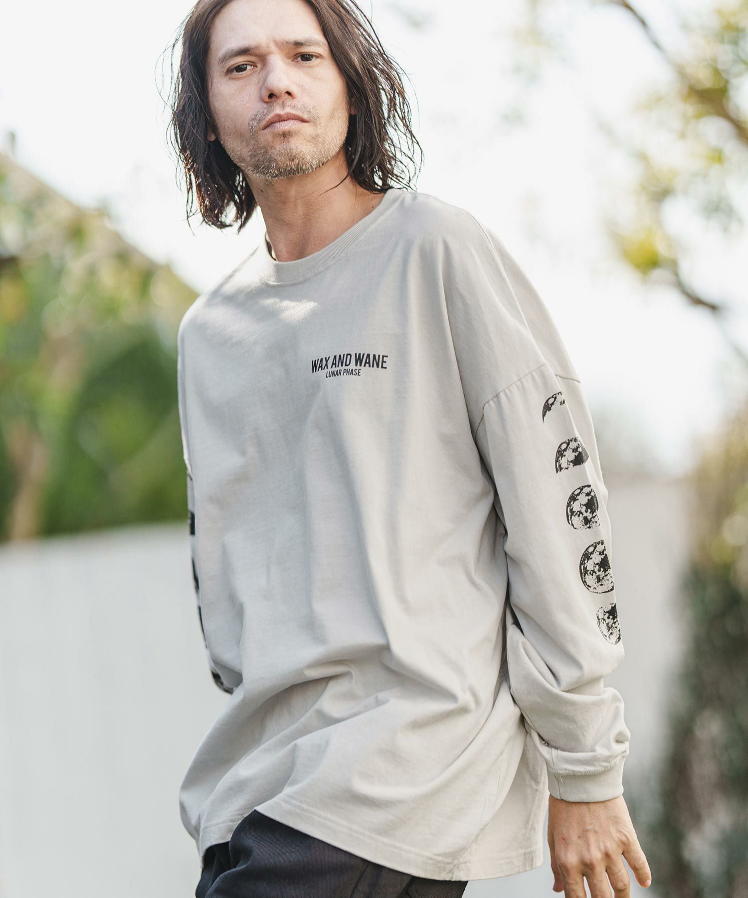 kapital 美品 ヒッピー パッチワークロンT 4 XL ビッグ 長袖 切替 CAMBIO(カンビオ)】ビッグシルエットプリントロンT（MOON）(2301047MCB