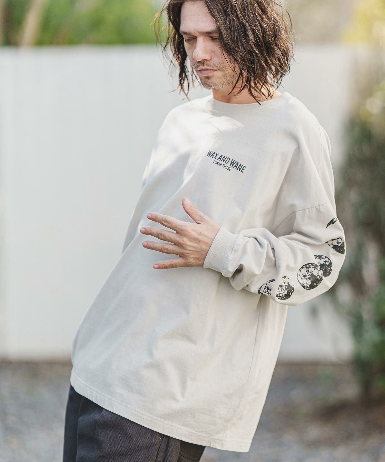 新品　cb one ライアンロングTシャツ XL 白　フィッシングショー横浜限定 CAMBIO(カンビオ)】ビッグシルエットプリントロンT（MOON）(2301047MCB