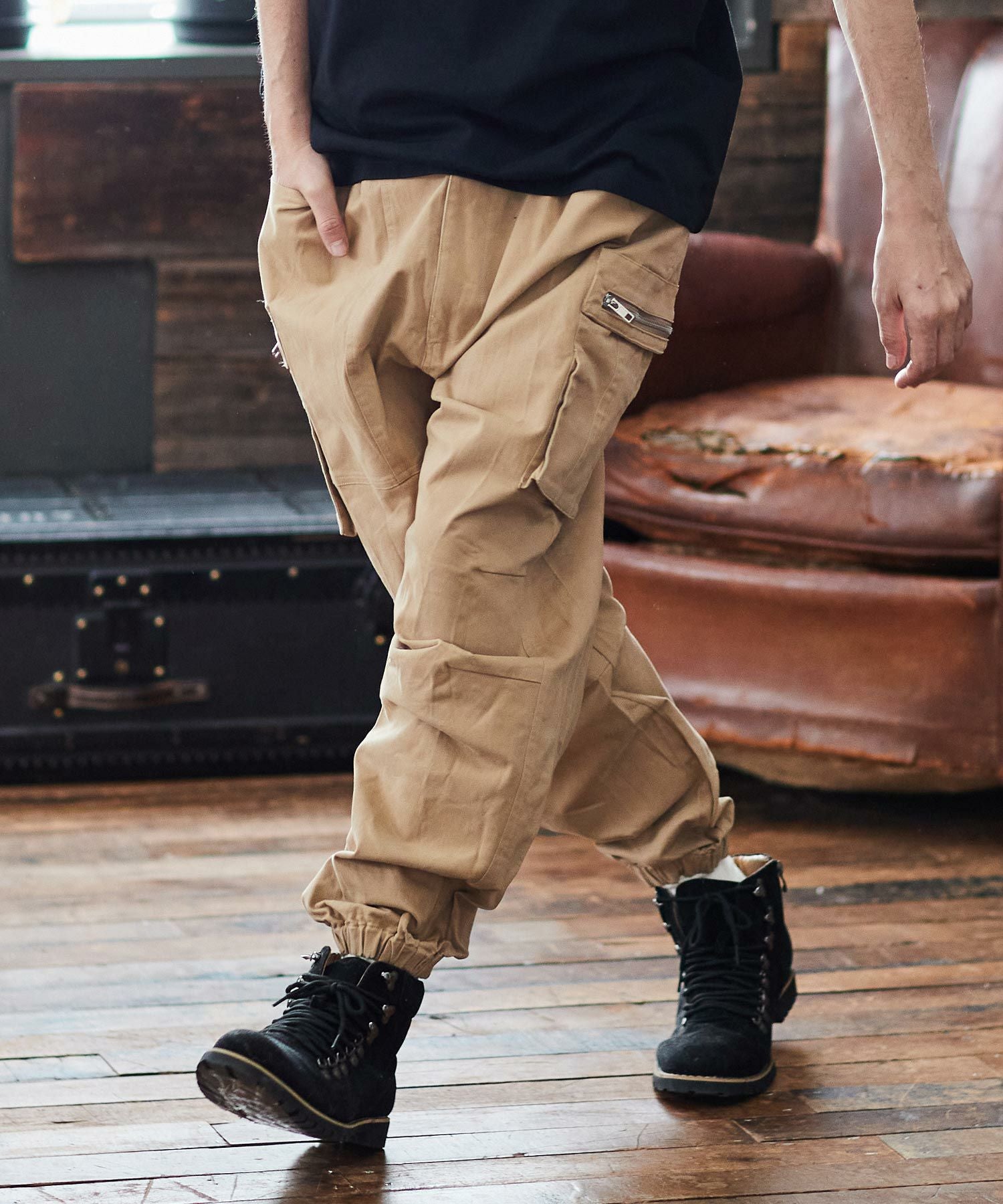 予約販売5月中旬～下旬入荷】【CAMBIO(カンビオ)】ZIPカーゴパンツ