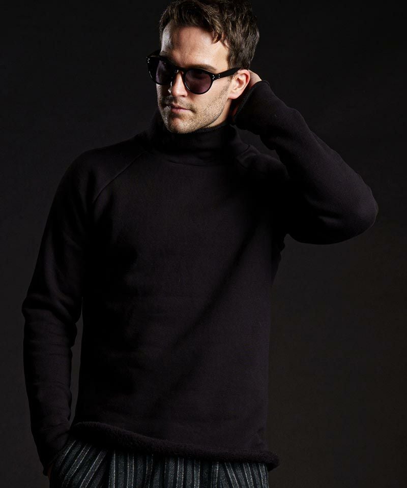 wjk】heavy weight mock neck(brushed lining) モックネックカットソー