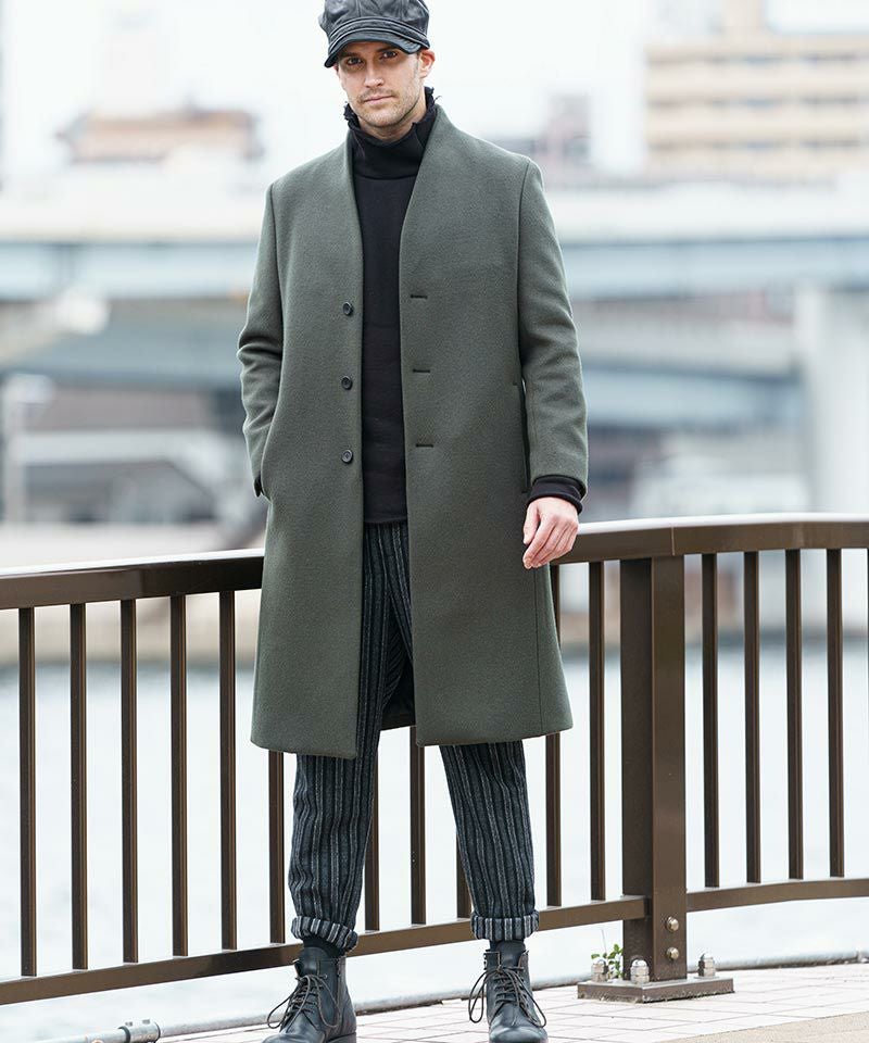 wjk】heavy weight mock neck(brushed lining) モックネックカットソー