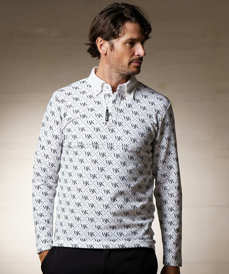 WJKG セットアップ　S WJK 70%OFF【wjk】GOLF-WJKG-patterned long sleeve polo shirt ポロシャツ