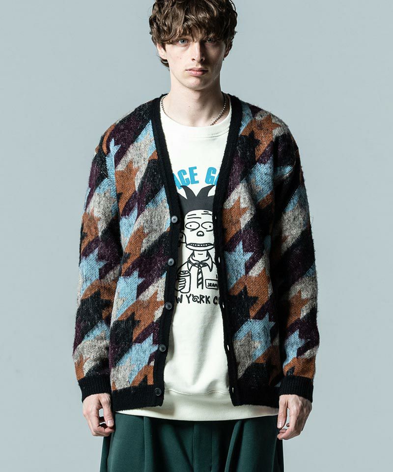 50%OFF【glamb(グラム)】Houndstooth Cardigan ハウンドトゥース