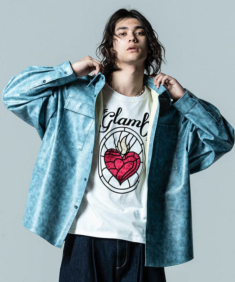 50%OFF【glamb(グラム)】Synth Leather SH シンセレザーシャツ(GB0323