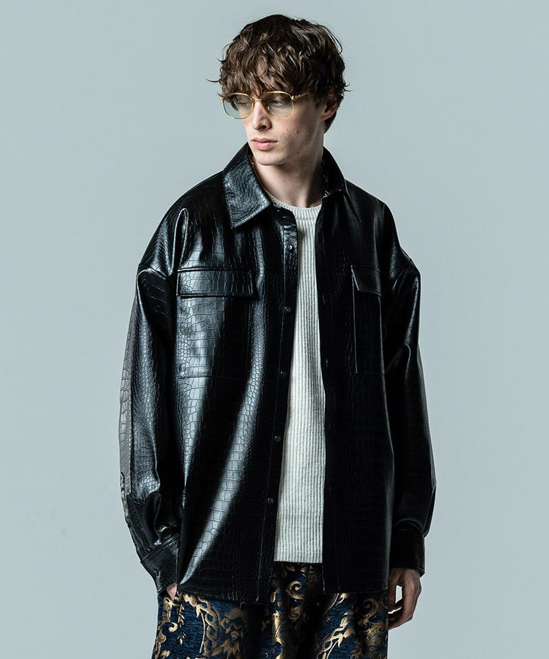 50%OFF【glamb(グラム)】Synth Leather SH シンセレザーシャツ(GB0323
