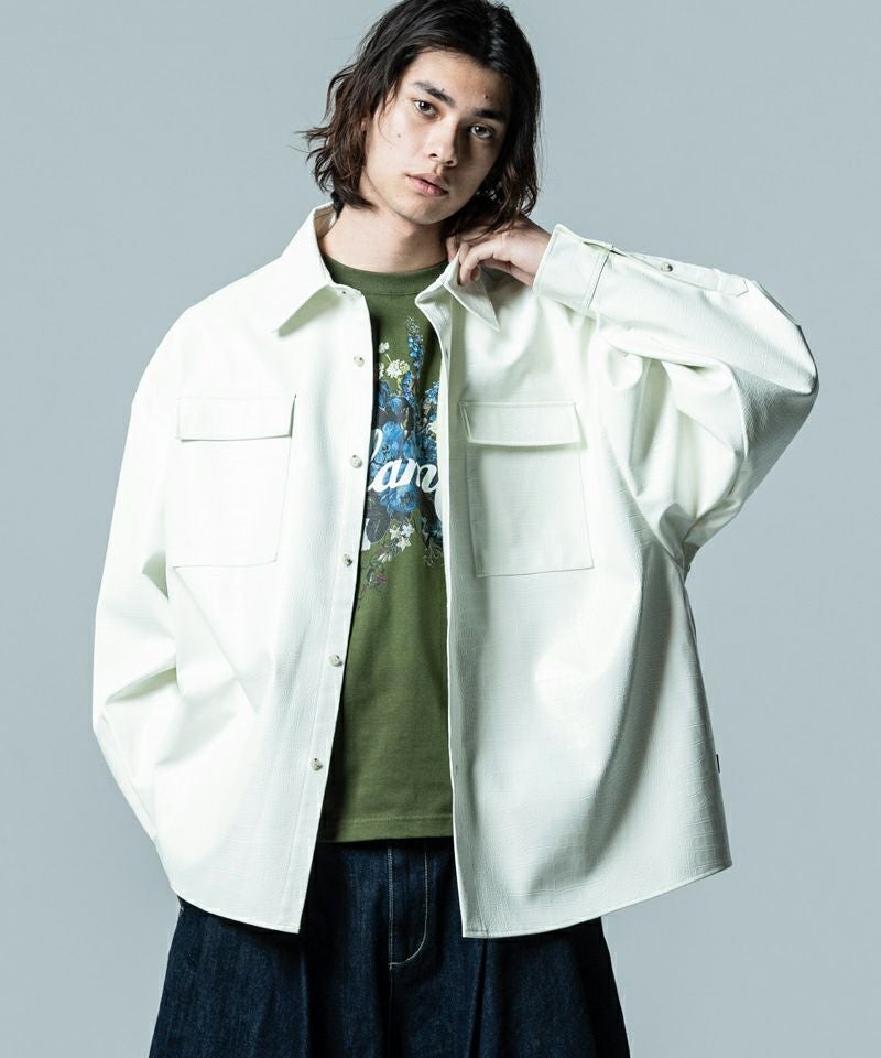 50%OFF【glamb(グラム)】Synth Leather SH シンセレザーシャツ(GB0323