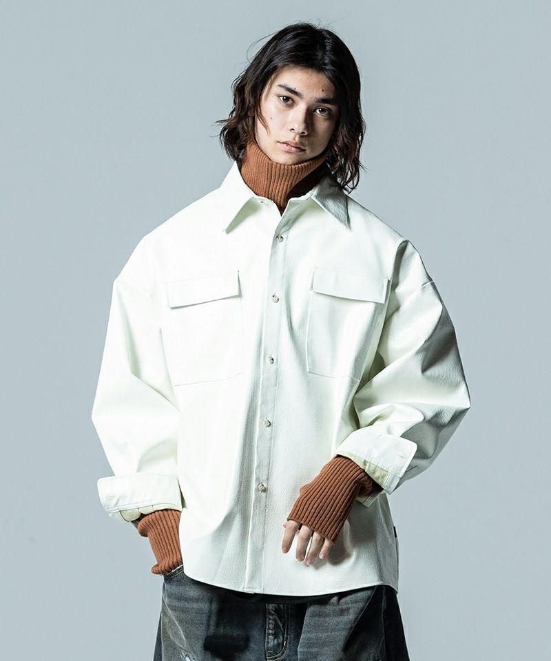 50%OFF【glamb(グラム)】Synth Leather SH シンセレザーシャツ(GB0323
