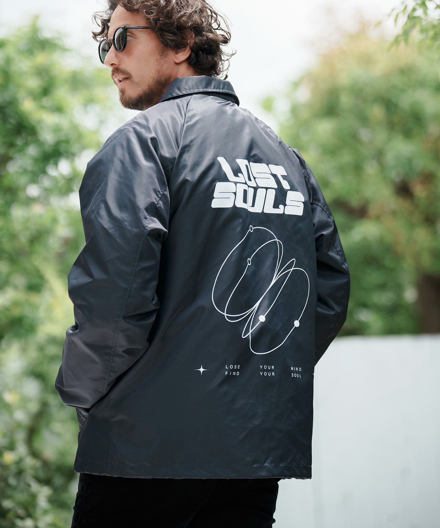 50%OFF【CAMBIO(カンビオ)】LOST SOULS Print Coach Jacket ジャケット