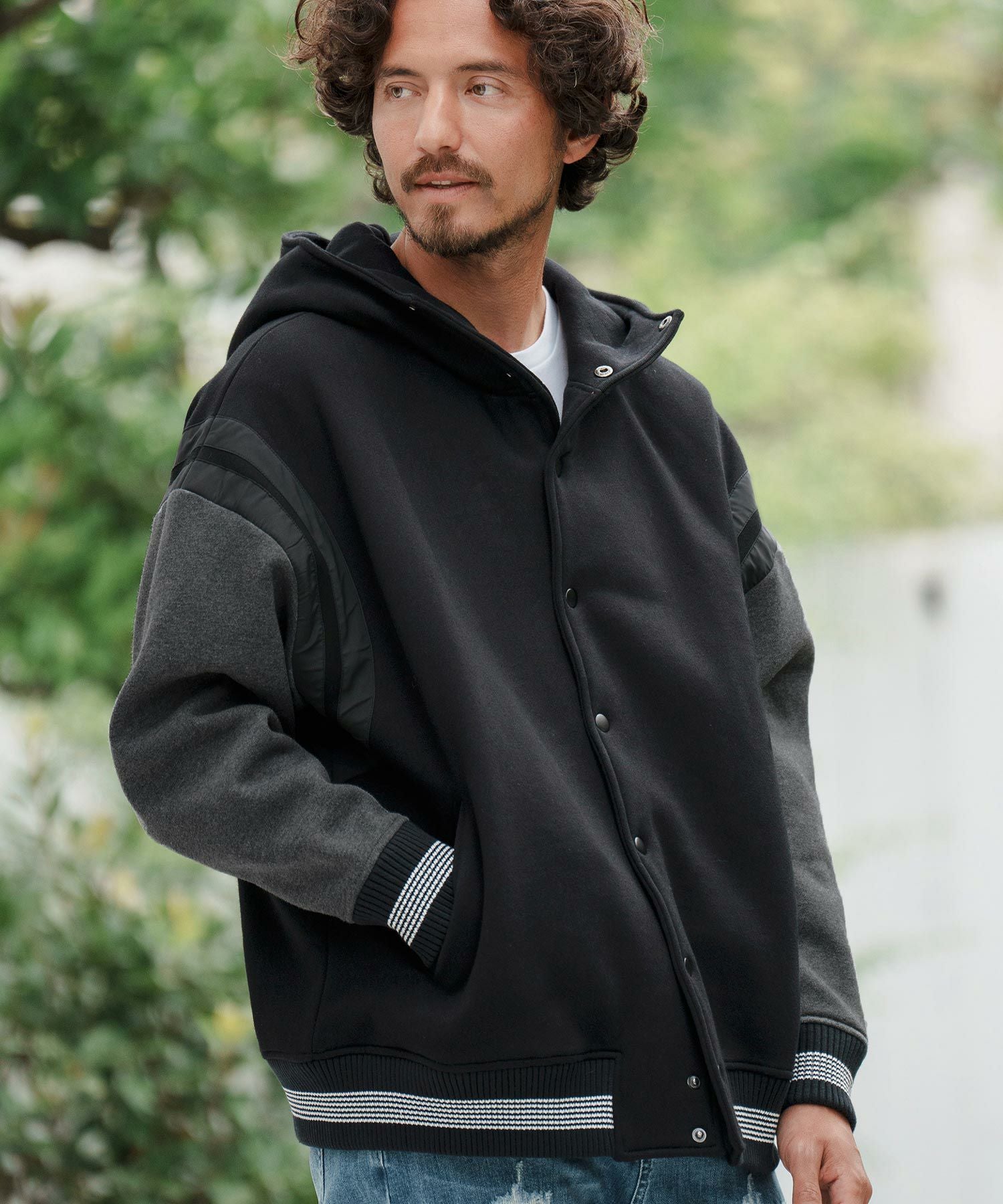 50%OFF【CAMBIO(カンビオ)】Back Brushed Sweat Hooded Studium Jacket