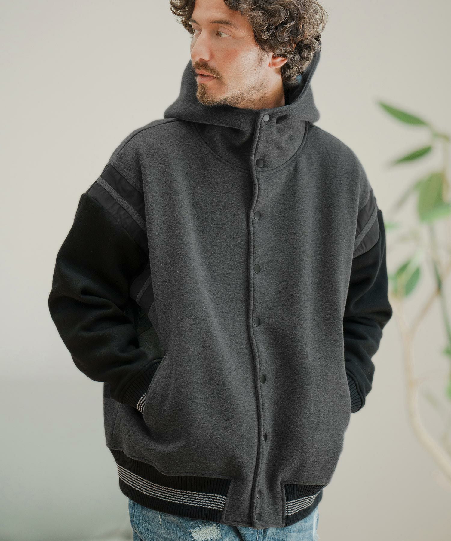 50%OFF【CAMBIO(カンビオ)】Back Brushed Sweat Hooded Studium Jacket