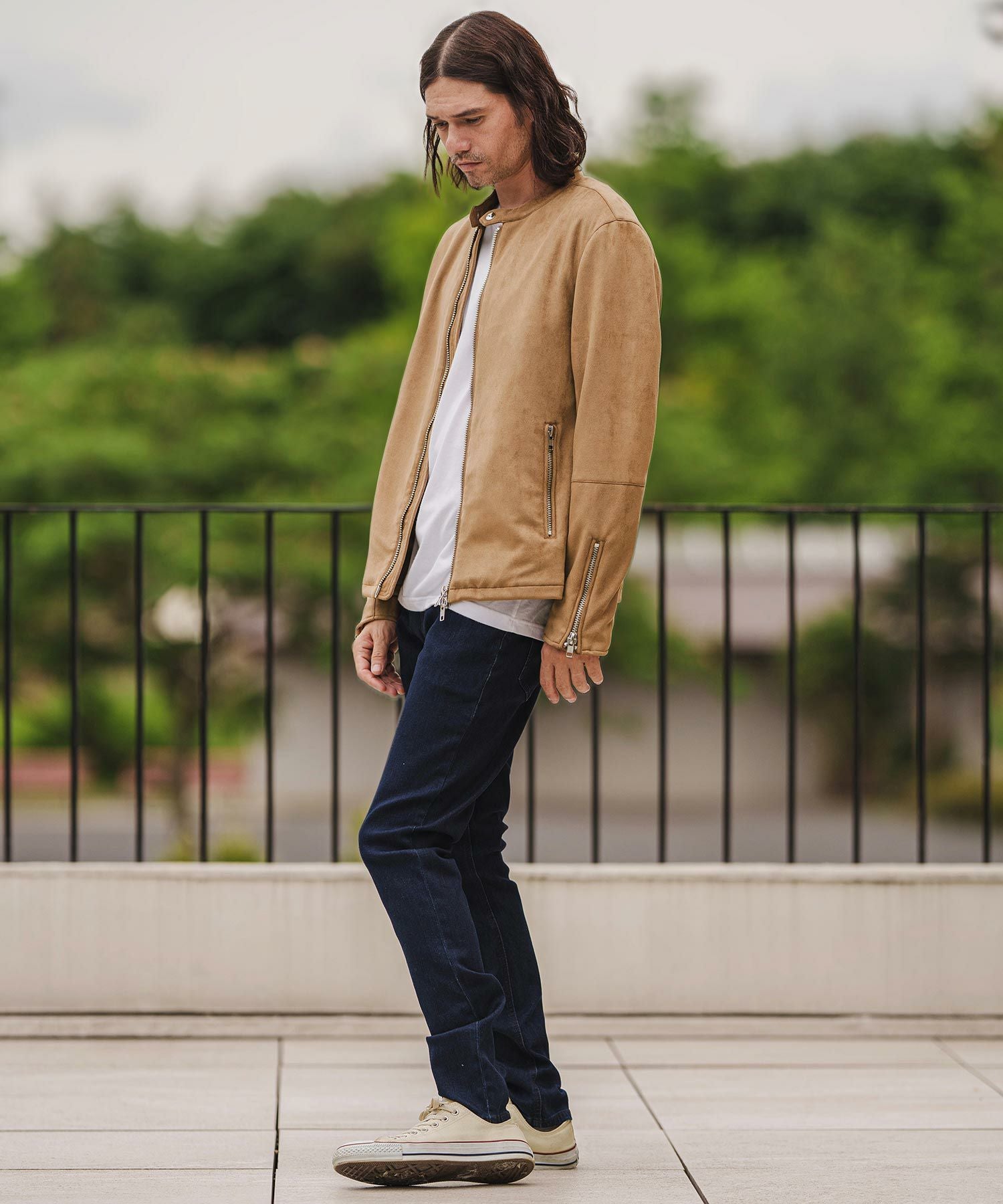 50%OFF【CAMBIO(カンビオ)】フェイクスウェードシングルライダース