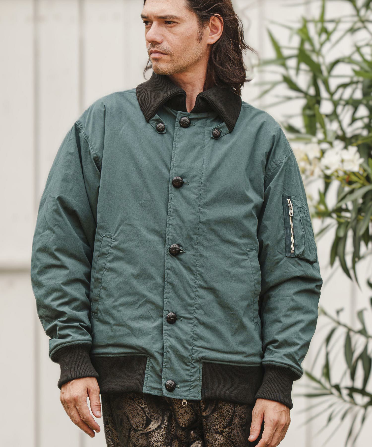 cambio オリーブ色 ボタン付き ミリタリージャケット 60%OFF【CAMBIO(カンビオ)】Donkey Collar Rib Jacket ミリタリー