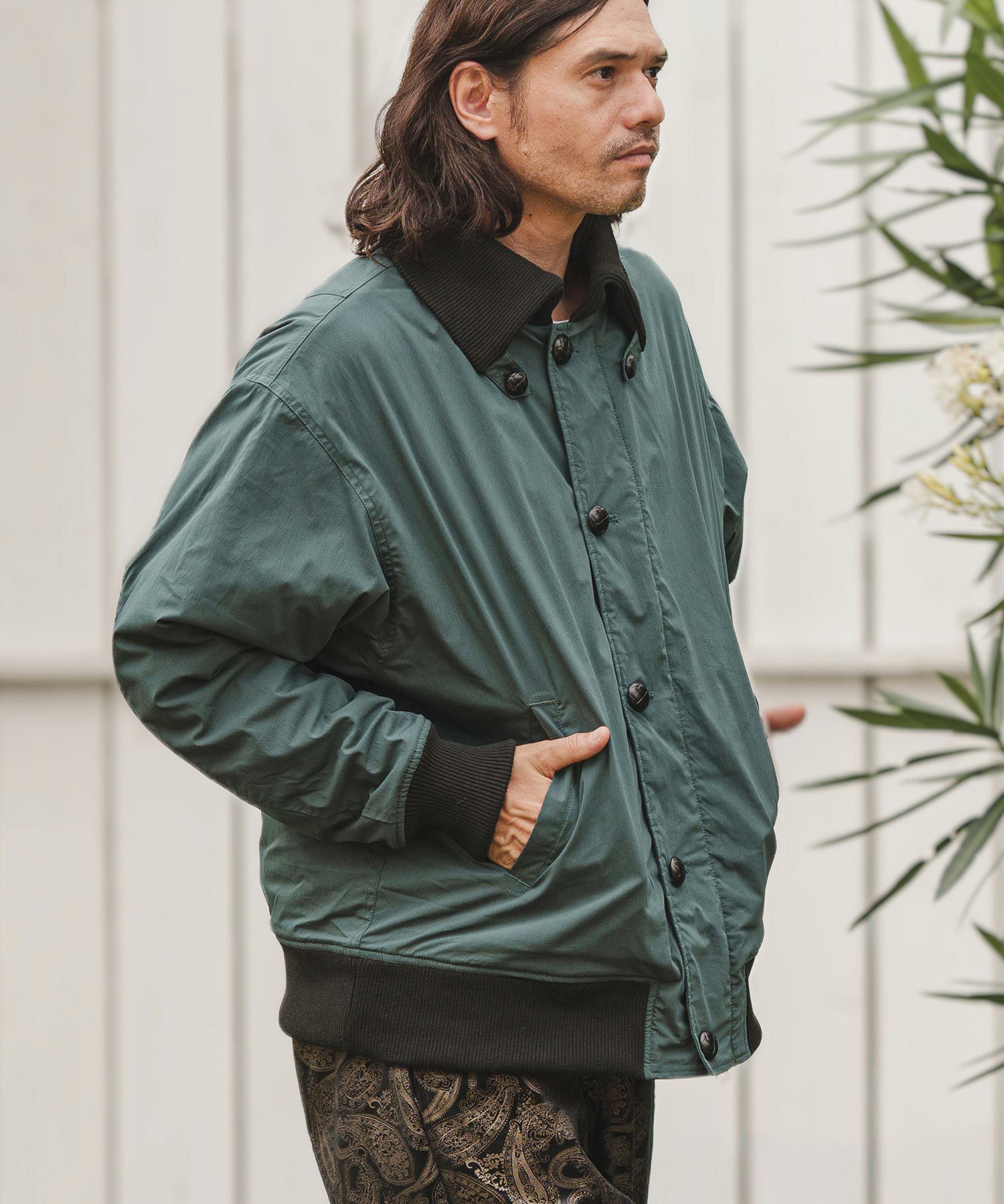 cambio オリーブ色 ボタン付き ミリタリージャケット 60%OFF【CAMBIO(カンビオ)】Donkey Collar Rib Jacket ミリタリー